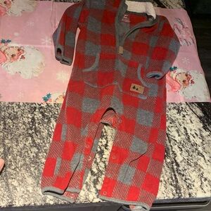 Carter's Red and Gray Plaid Baby Onesie